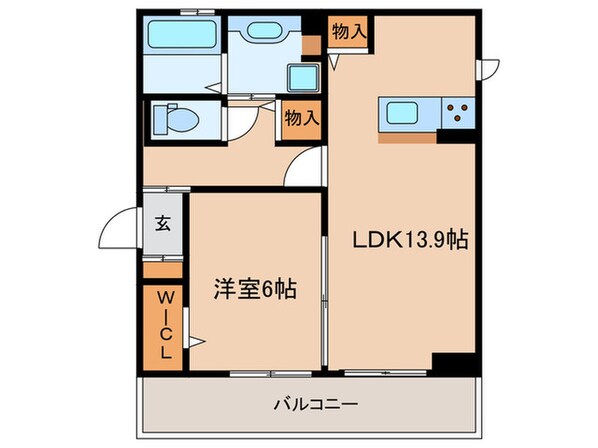 リヴェール東中島の物件間取画像